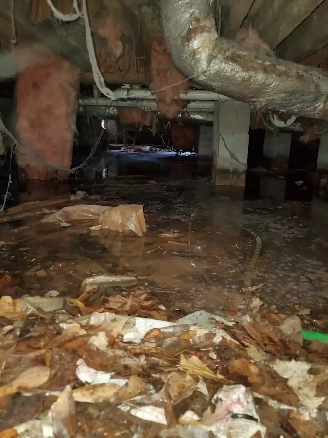 Crawl space flood assessment for Commercial Water Damage Restoration in Richmond